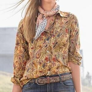 Sundance Women's  Nouveau Paisley Cotton Blouse Multicolor  Size 6